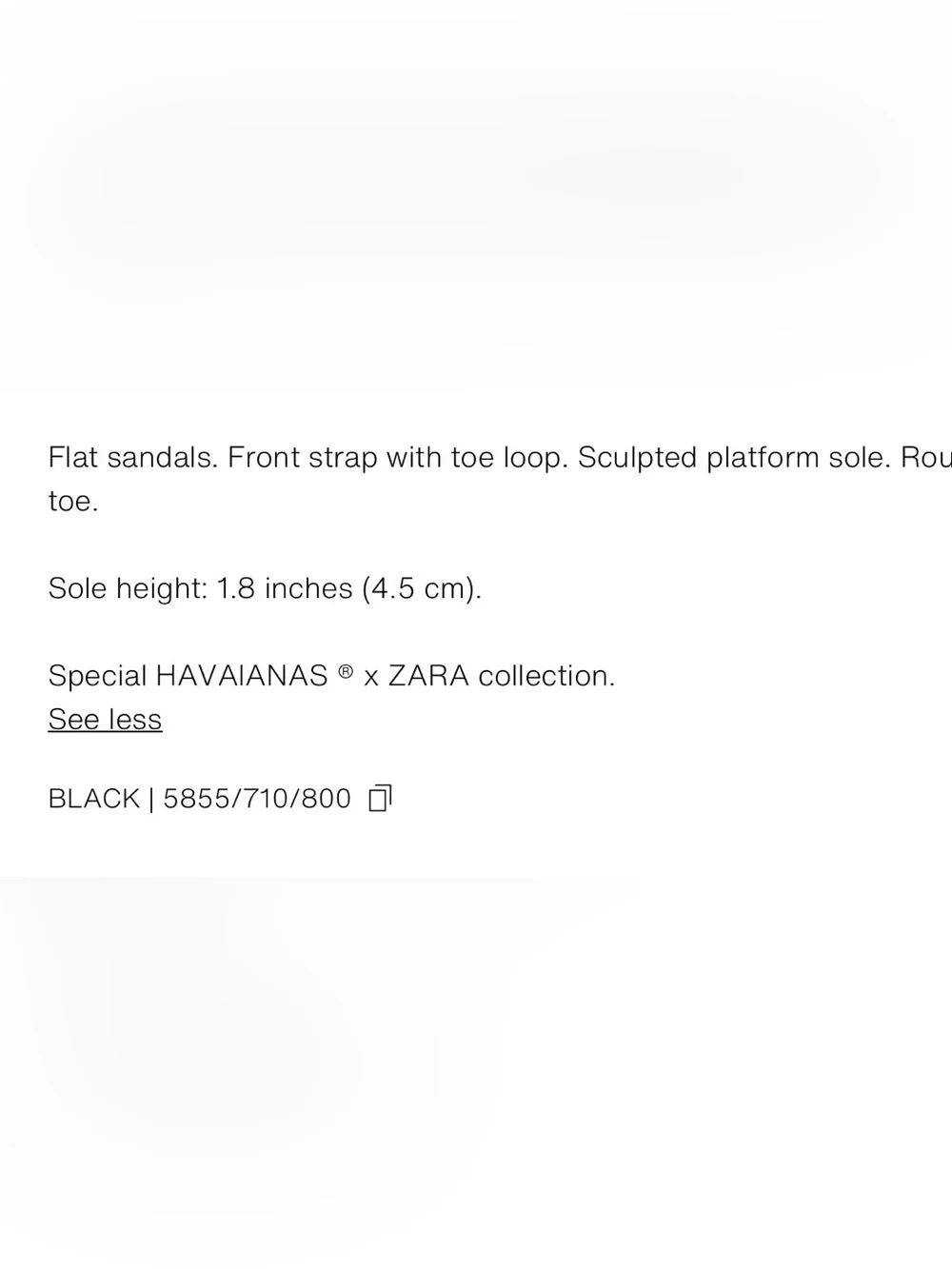 Special Havaianas x Zara collection: Platform Thong Sandals Black NWT - Picture 9 of 9